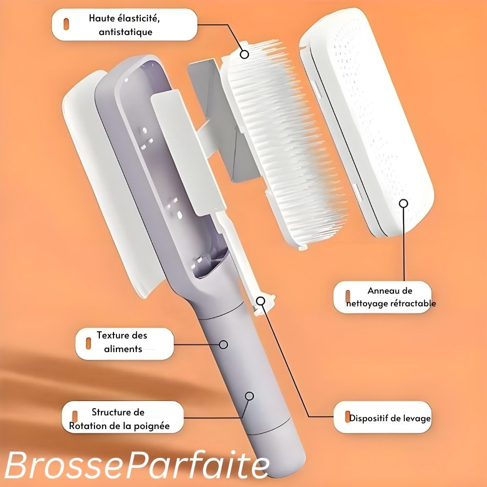 BrosseParfaite™ | Brosse à cheveux auto-nettoyante pour un soin des cheveux sans effort