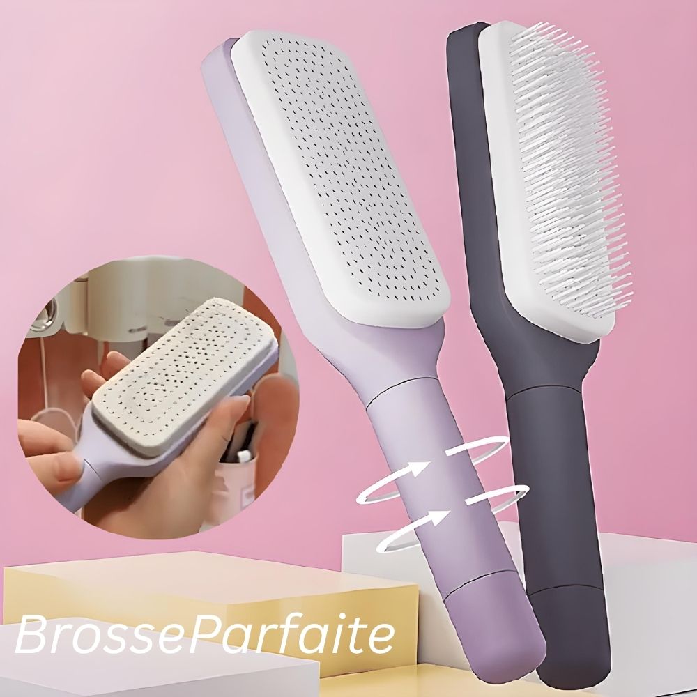 BrosseParfaite™ | Brosse à cheveux auto-nettoyante pour un soin des cheveux sans effort
