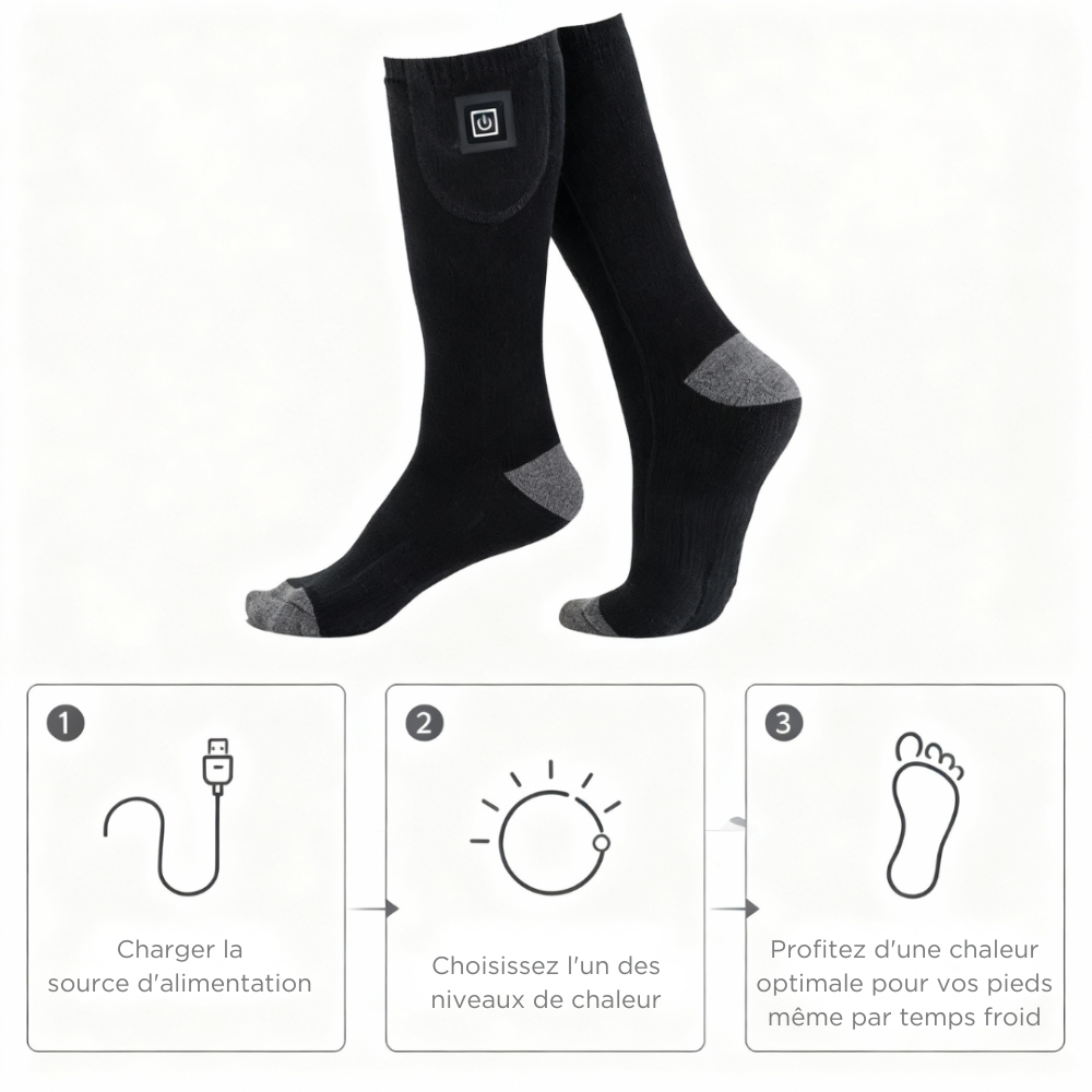 ThermaPied™ – Les chauffe chaussettes électriques qui gardent vos pieds au chaud toute la journée