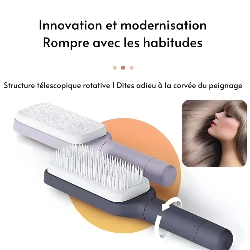 BrosseParfaite™ | Brosse à cheveux auto-nettoyante pour un soin des cheveux sans effort