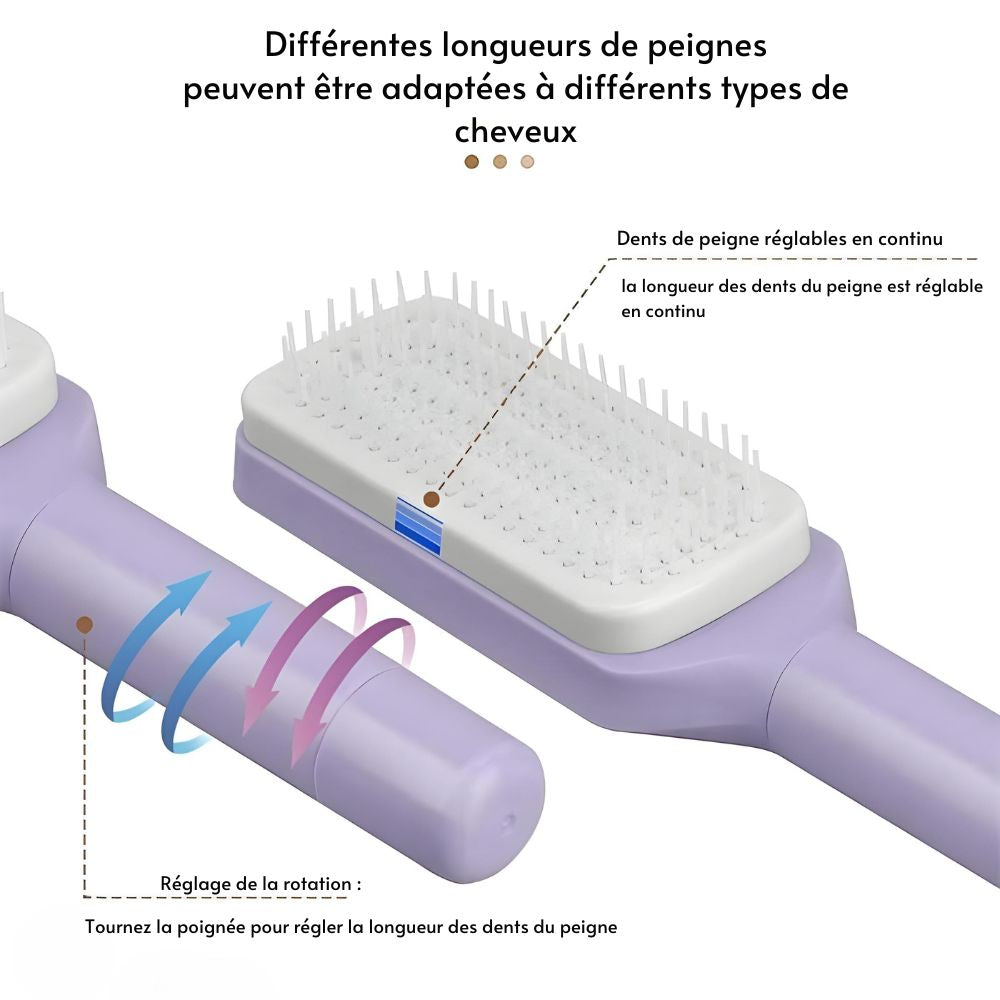 BrosseParfaite™ | Brosse à cheveux auto-nettoyante pour un soin des cheveux sans effort