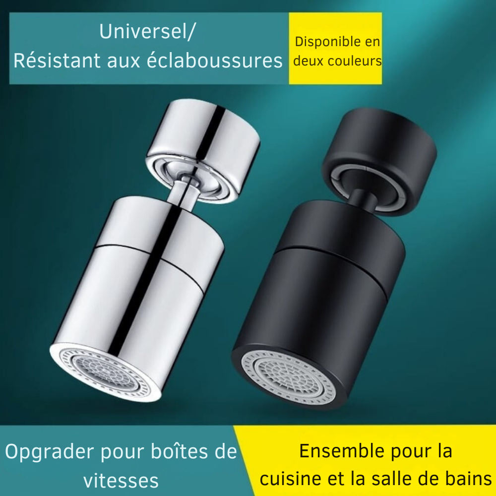 FlexiFlow™ | Rallonge de robinet 360° – flux d’eau flexible et pratique pour tout évier