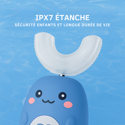 KiddoBrush™ | Brosse à dents ultrasonique U-forme 360° pour enfants – rend le brossage des dents amusant, facile et efficace