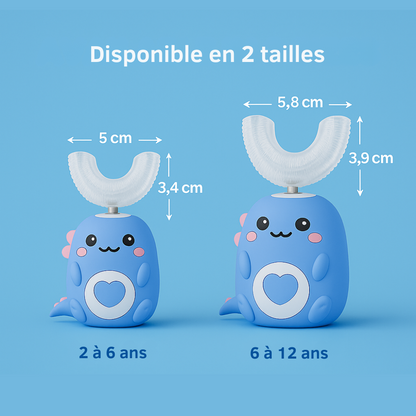 KiddoBrush™ | Brosse à dents ultrasonique U-forme 360° pour enfants – rend le brossage des dents amusant, facile et efficace
