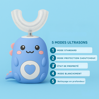 KiddoBrush™ | Brosse à dents ultrasonique U-forme 360° pour enfants – rend le brossage des dents amusant, facile et efficace
