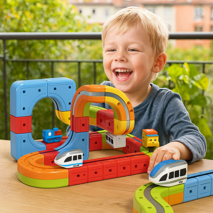 MagniRail™ – Le jeu créatif qui transforme chaque enfant en inventeur de parcours magiques