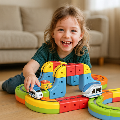 MagniRail™ – Le jeu créatif qui transforme chaque enfant en inventeur de parcours magiques