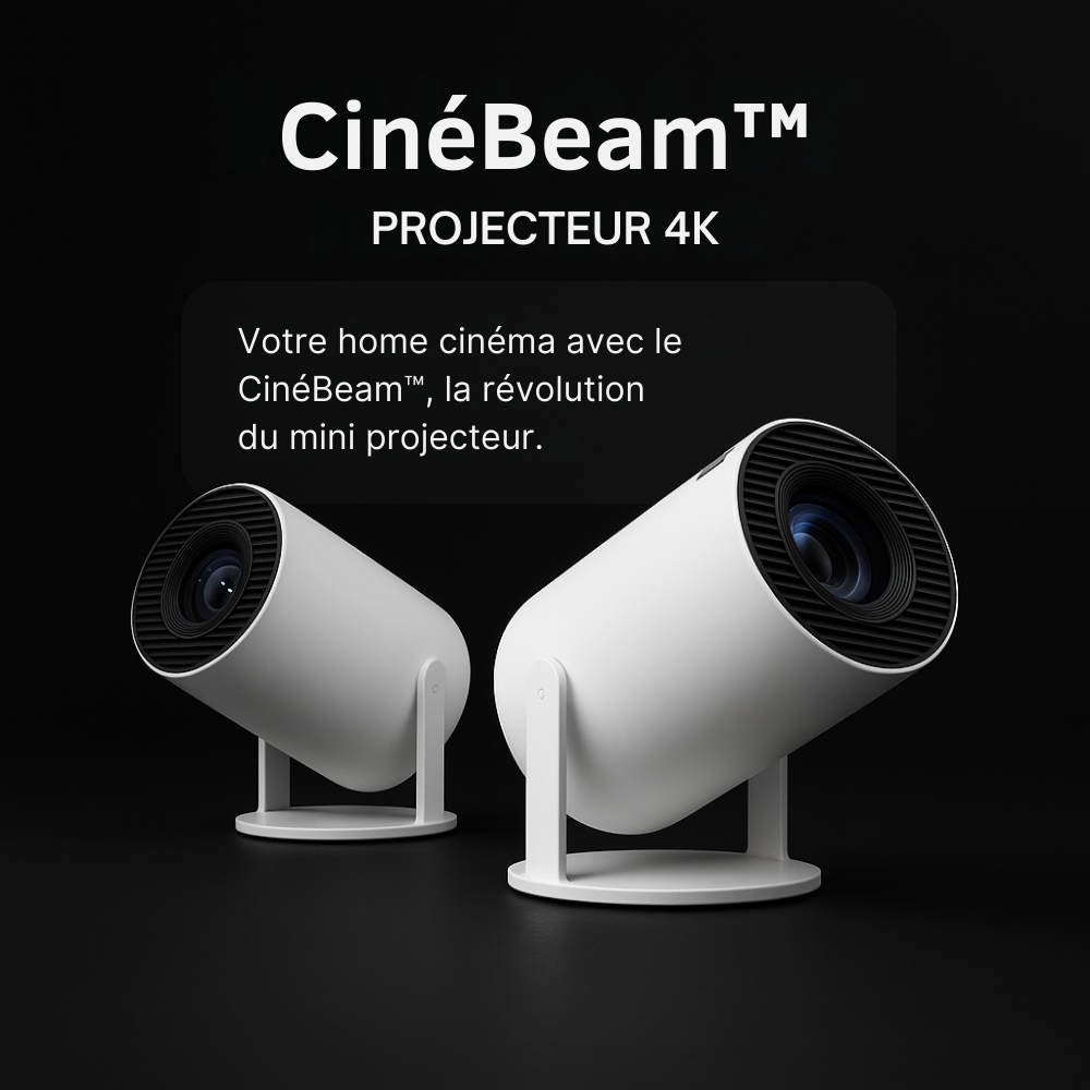 CinéBeam™ – Transformez n’importe quel mur en véritable écran de cinéma