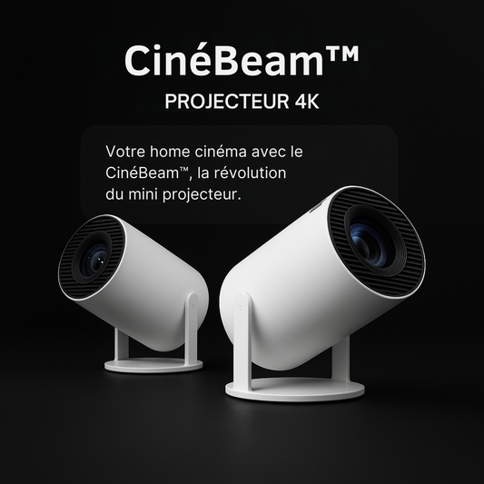 CinéBeam™ – Transformez n’importe quel mur en véritable écran de cinéma