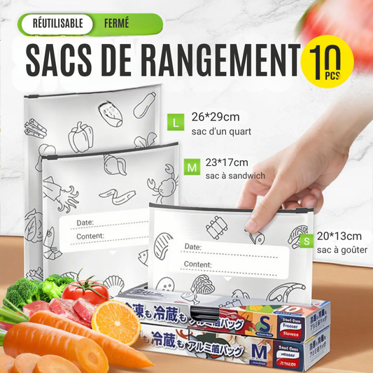 FraisPlus™ | Conservez les aliments frais plus longtemps avec des sacs réutilisables