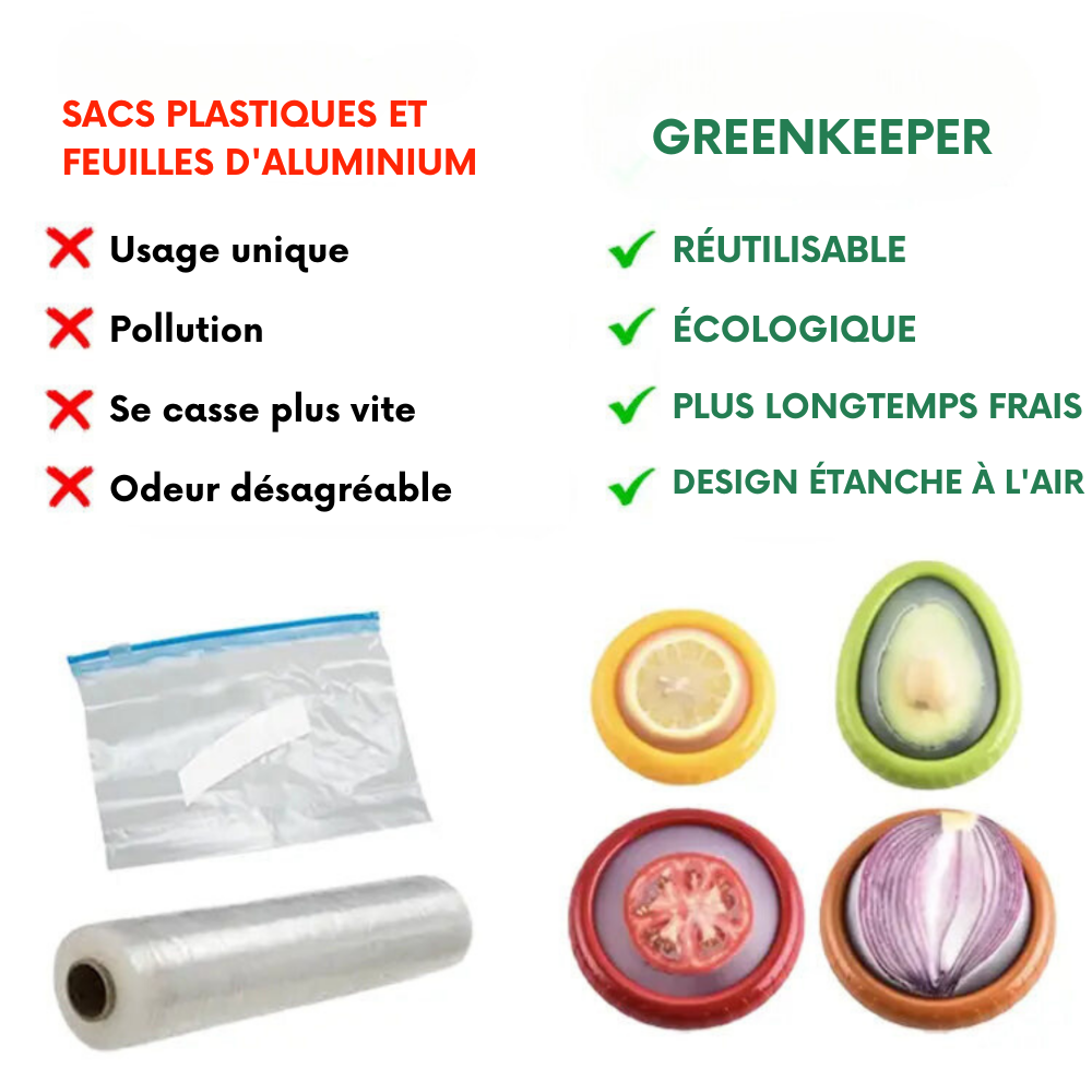 GreenKeeper™ | Contenants pour fruits et légumes avec joint en silicone