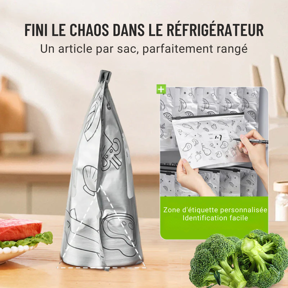FraisPlus™ | Conservez les aliments frais plus longtemps avec des sacs réutilisables