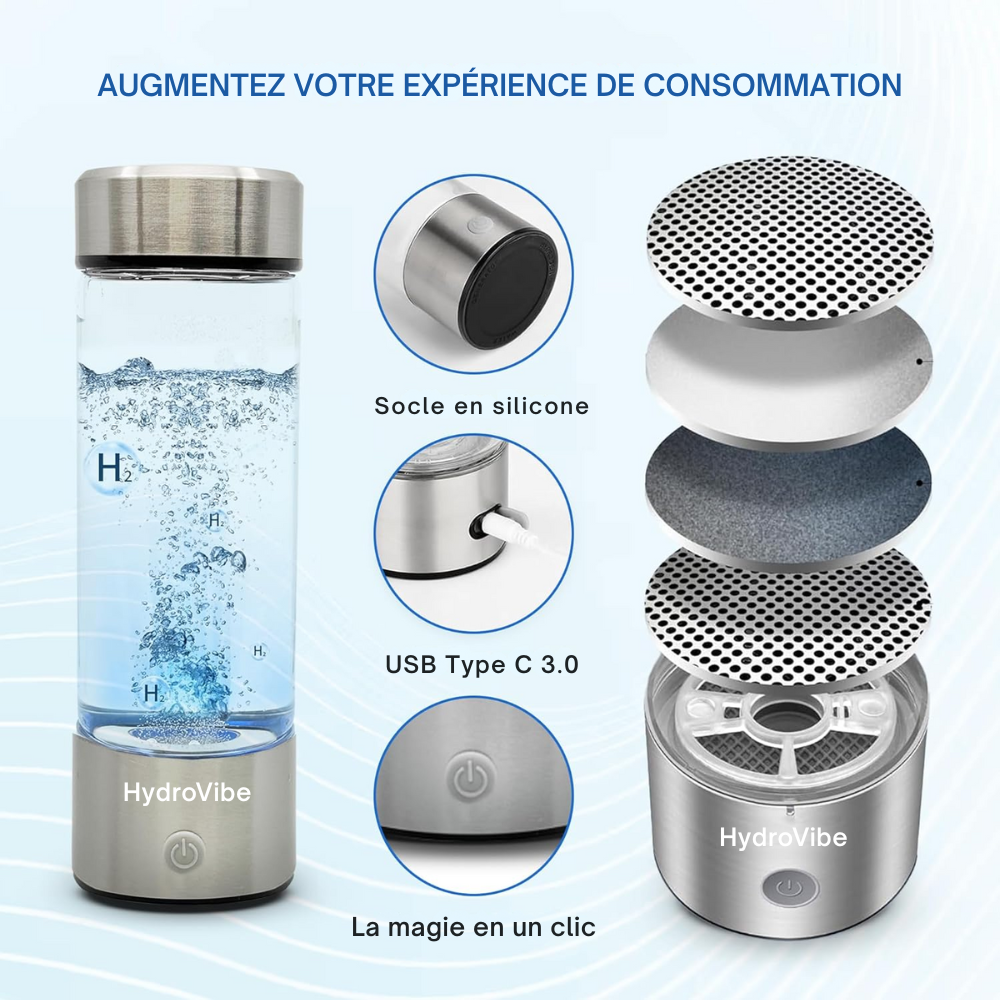 HydroVibe™ | Bouteille d'eau à hydrogène