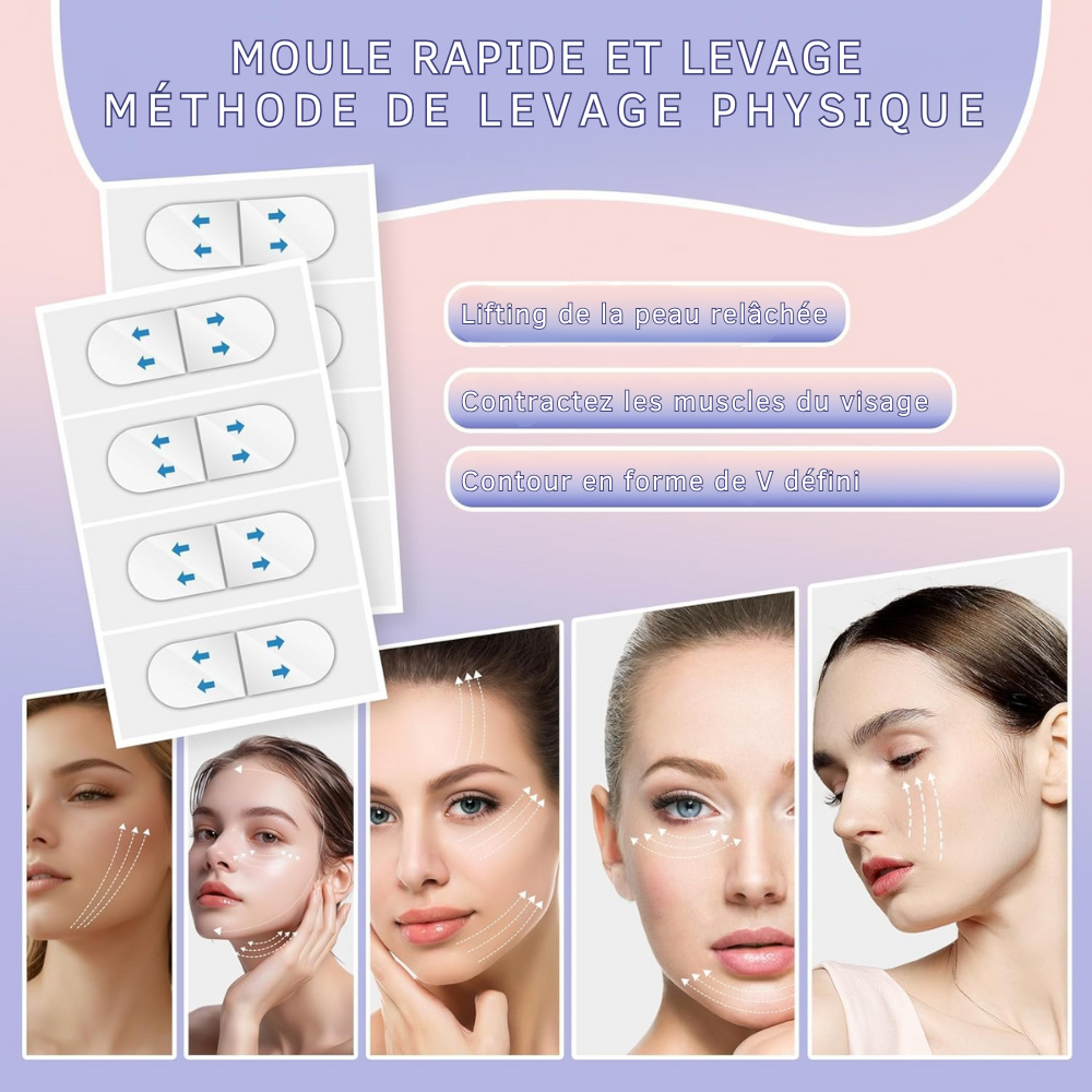 InvisiLift™ | Bandeau de lifting facial invisible – 40 pièces par paquet