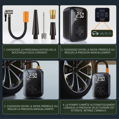 AirCharge Pro™ | Den ultimative bærbare 4-i-1-dækpumpe🚗