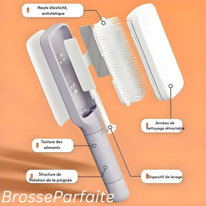 BrosseParfaite™ | Brosse à cheveux auto-nettoyante pour un soin des cheveux sans effort