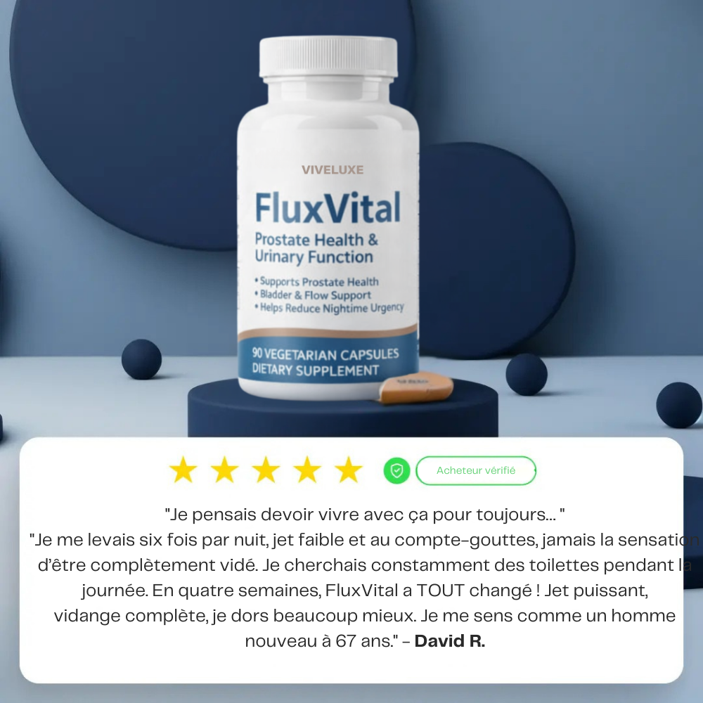 FluxVital™ | Soutien d'un bon flux urinaire et moins de visites nocturnes aux toilettes