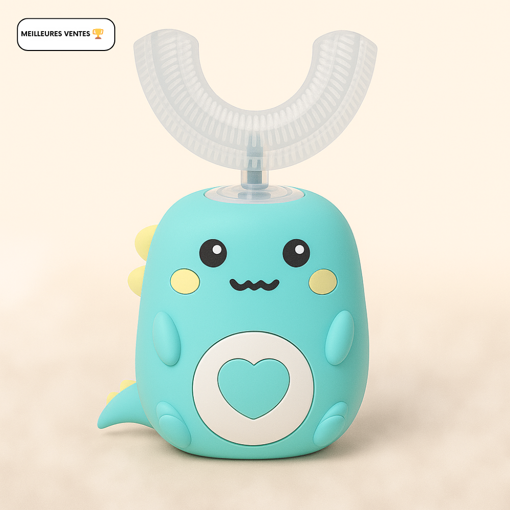 KiddoBrush™ | Brosse à dents ultrasonique U-forme 360° pour enfants – rend le brossage des dents amusant, facile et efficace