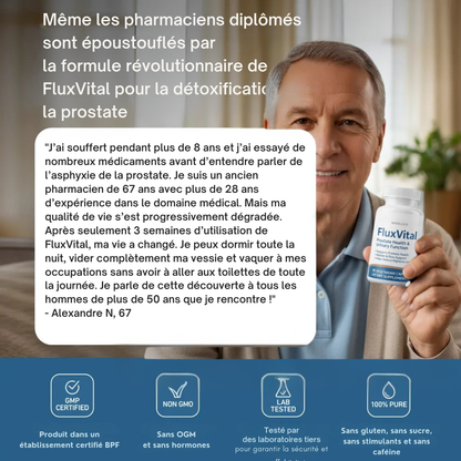 FluxVital™ | Soutien d'un bon flux urinaire et moins de visites nocturnes aux toilettes