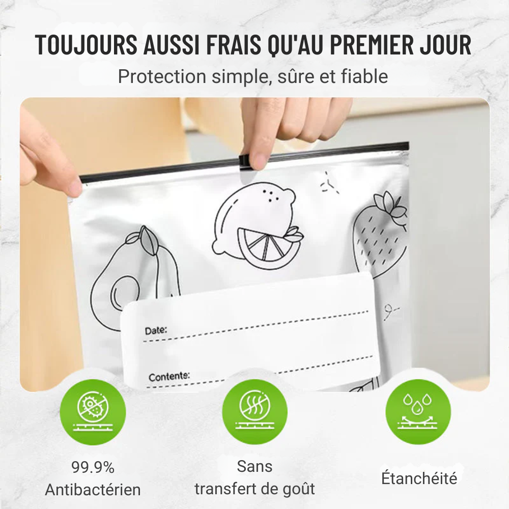FraisPlus™ | Conservez les aliments frais plus longtemps avec des sacs réutilisables