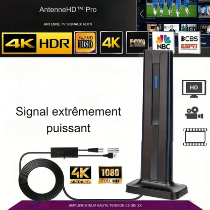 AntenneHD™ Pro – L’antenne haute performance qui capte des chaînes HD gratuites avec une clarté remarquable
