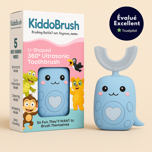 KiddoBrush™ | Brosse à dents ultrasonique U-forme 360° pour enfants – rend le brossage des dents amusant, facile et efficace