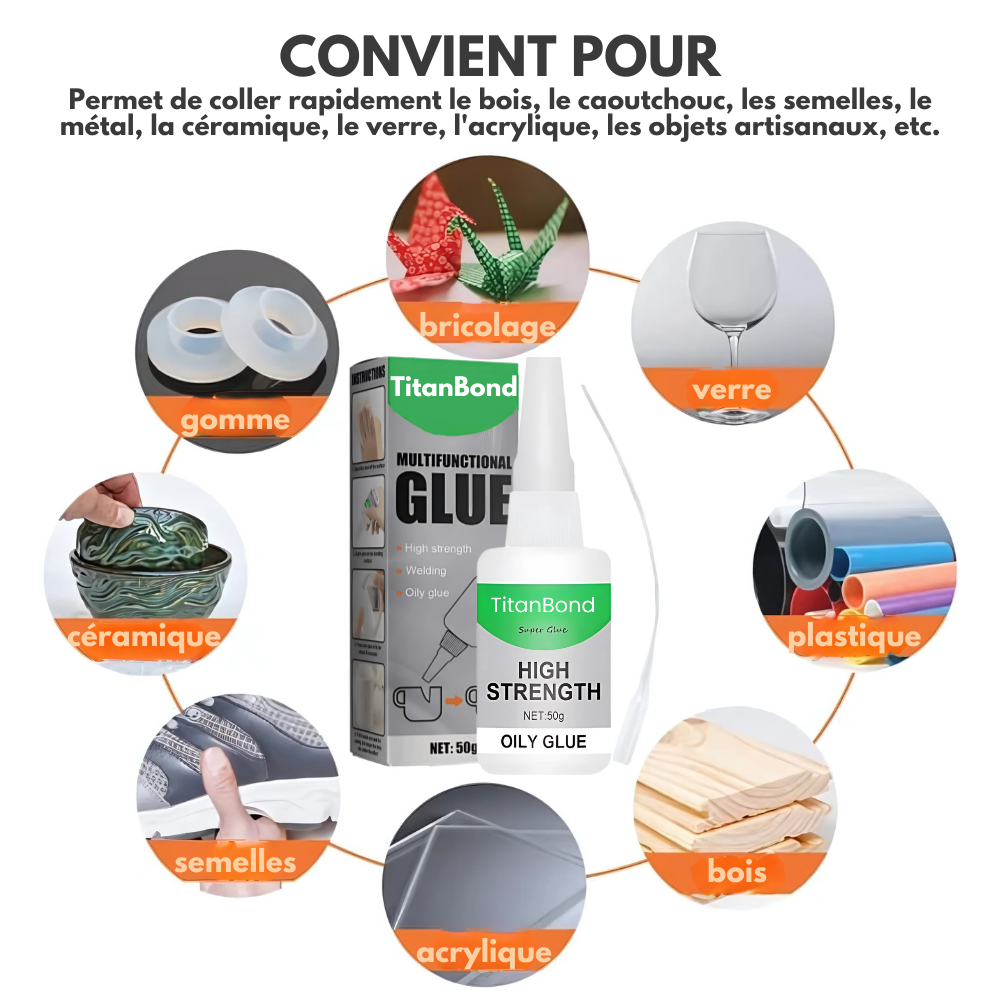 TitanBond™ | Colle haute performance étanche à l’eau et à la poussière – réparez tout en quelques secondes