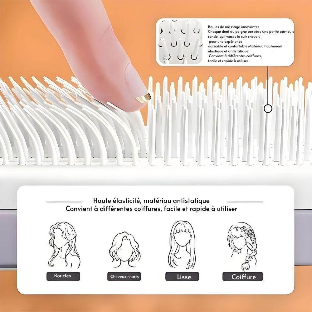 BrosseParfaite™ | Brosse à cheveux auto-nettoyante pour un soin des cheveux sans effort