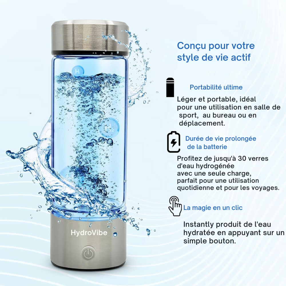 HydroVibe™ | Bouteille d'eau à hydrogène