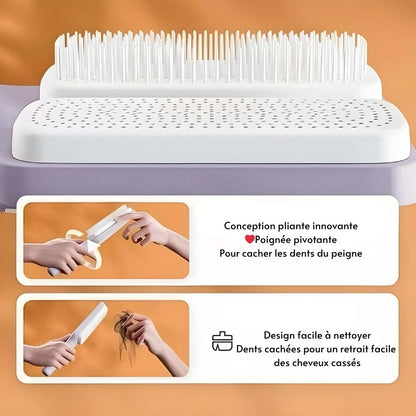 BrosseParfaite™ | Brosse à cheveux auto-nettoyante pour un soin des cheveux sans effort