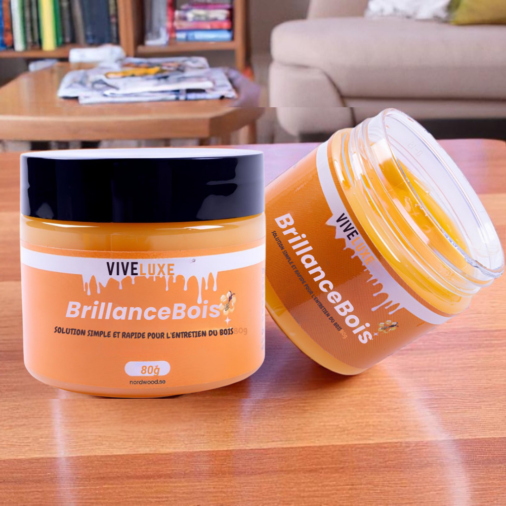BrillanceBois™ – Le baume nourrissant qui redonne vie au bois en quelques minutes