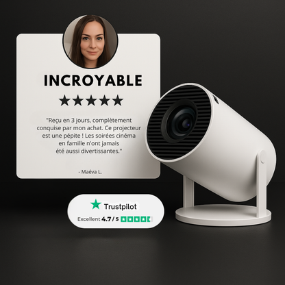 CinéBeam™ – Transformez n’importe quel mur en véritable écran de cinéma