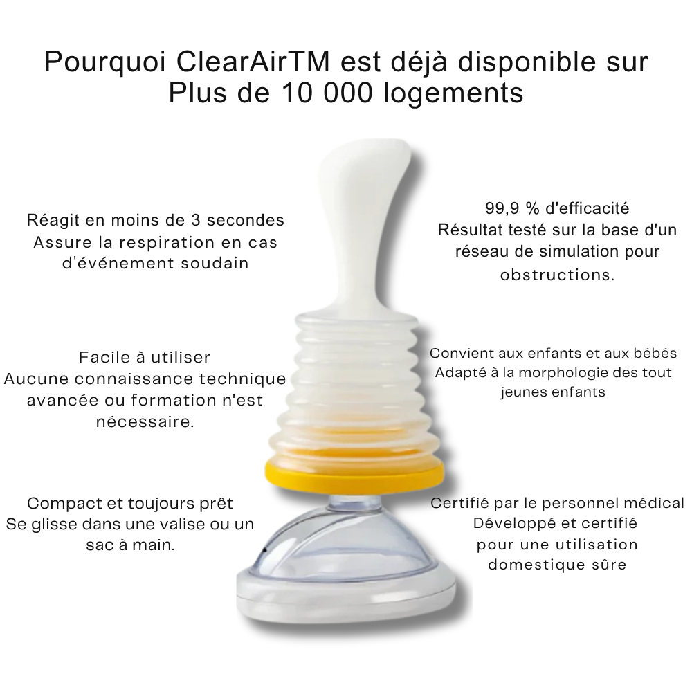 ClearAir™ | Approuvé par des milliers, prouvé pour sauver des vies en quelques secondes