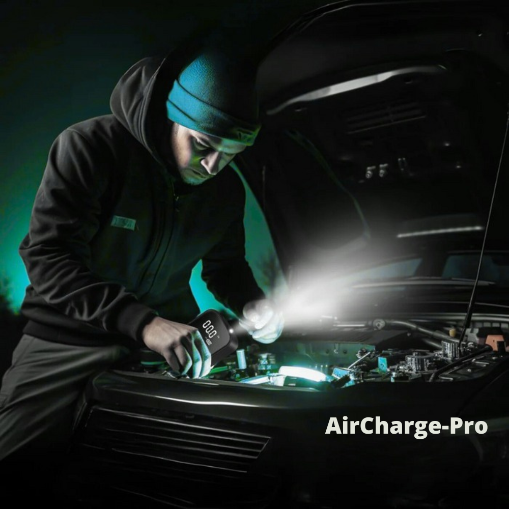AirCharge Pro™ | Den ultimative bærbare 4-i-1-dækpumpe🚗
