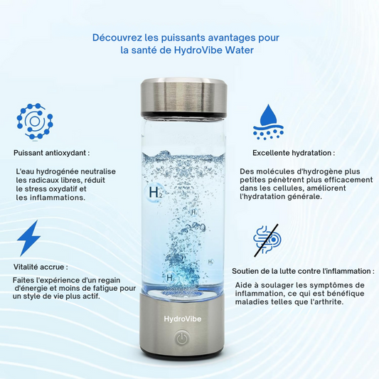HydroVibe™ | Bouteille d'eau à hydrogène