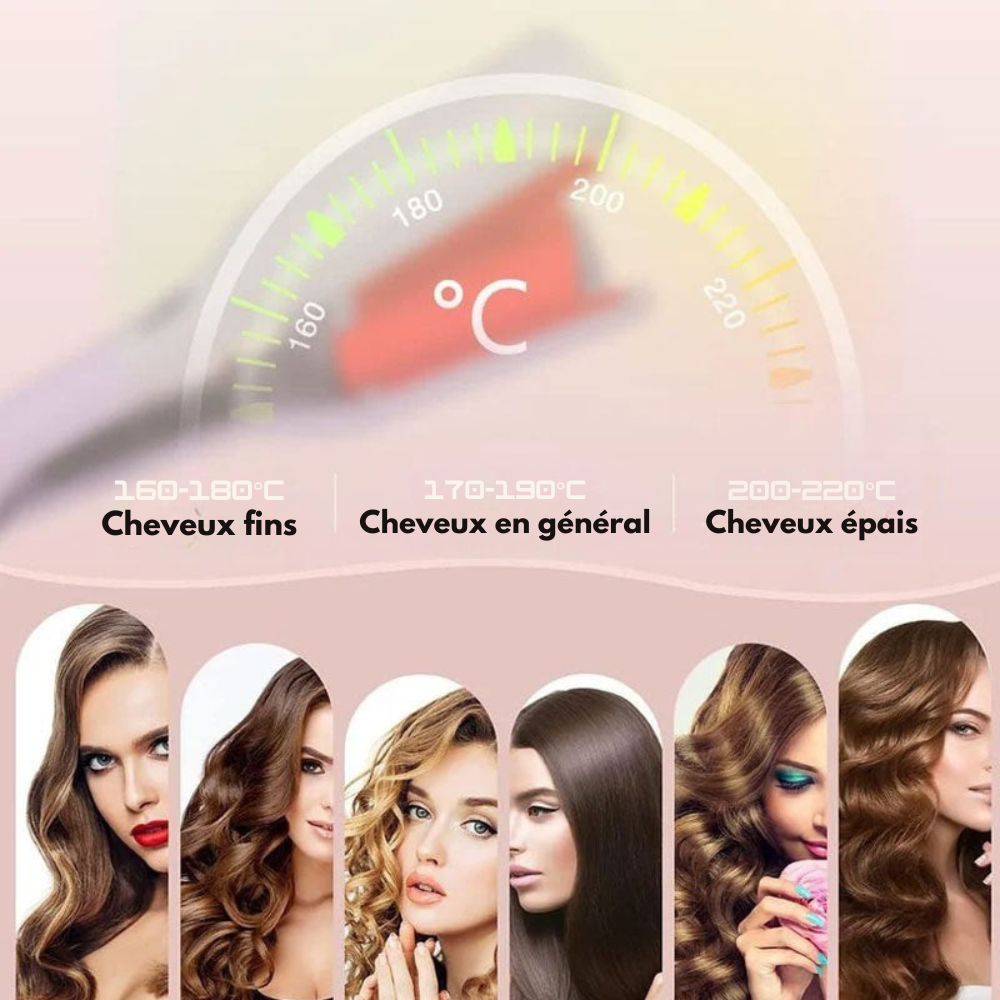 VagueLuxe™ – Le fer à waves qui crée des ondulations françaises élégantes en quelques minutes
