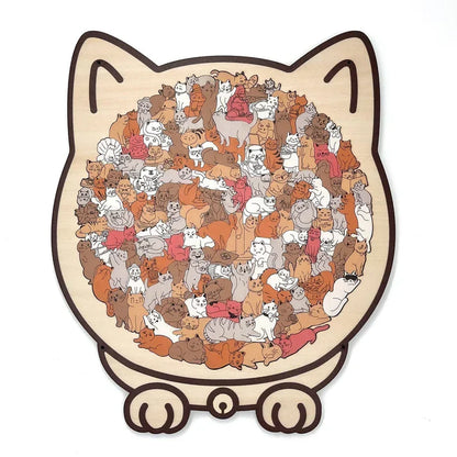 MosaiChat™ | Un puzzle artistique en bois avec des chats dans chaque pièce