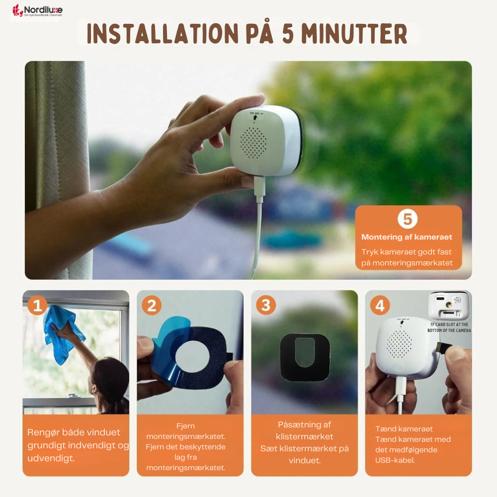 GardeVue™ | Caméra intérieure discrète qui protège votre maison – sans perçage