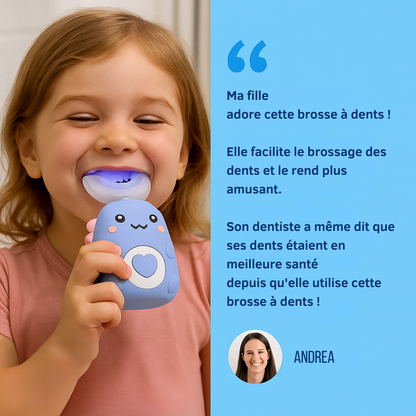 KiddoBrush™ | Brosse à dents ultrasonique U-forme 360° pour enfants – rend le brossage des dents amusant, facile et efficace