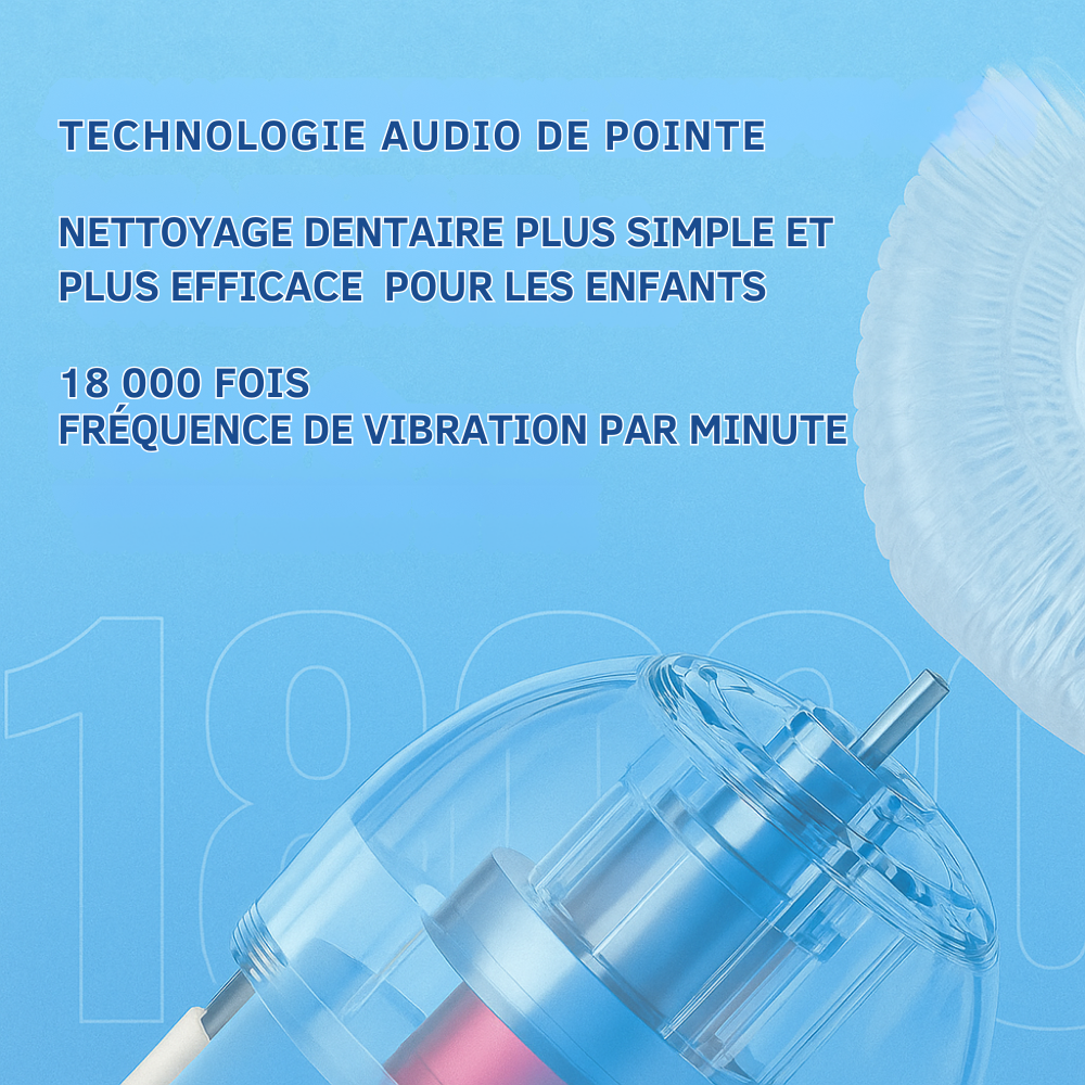 KiddoBrush™ | Brosse à dents ultrasonique U-forme 360° pour enfants – rend le brossage des dents amusant, facile et efficace