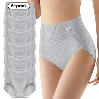Velisse™ | Lot de 6 culottes respirantes et confortables à taille haute et soutien abdominal