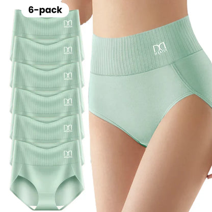 Velisse™ | Lot de 6 culottes respirantes et confortables à taille haute et soutien abdominal
