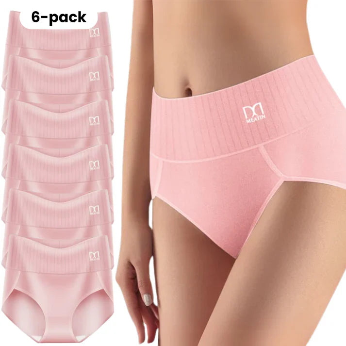 Velisse™ | Lot de 6 culottes respirantes et confortables à taille haute et soutien abdominal