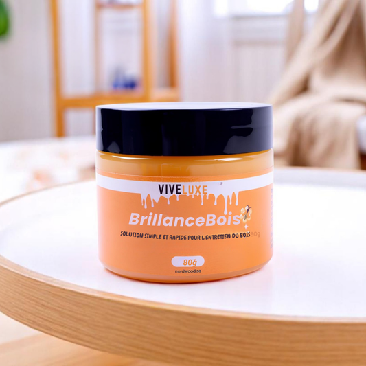 BrillanceBois™ – Le baume nourrissant qui redonne vie au bois en quelques minutes