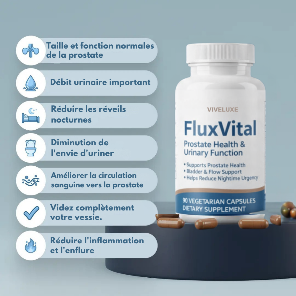 FluxVital™ | Soutien d'un bon flux urinaire et moins de visites nocturnes aux toilettes