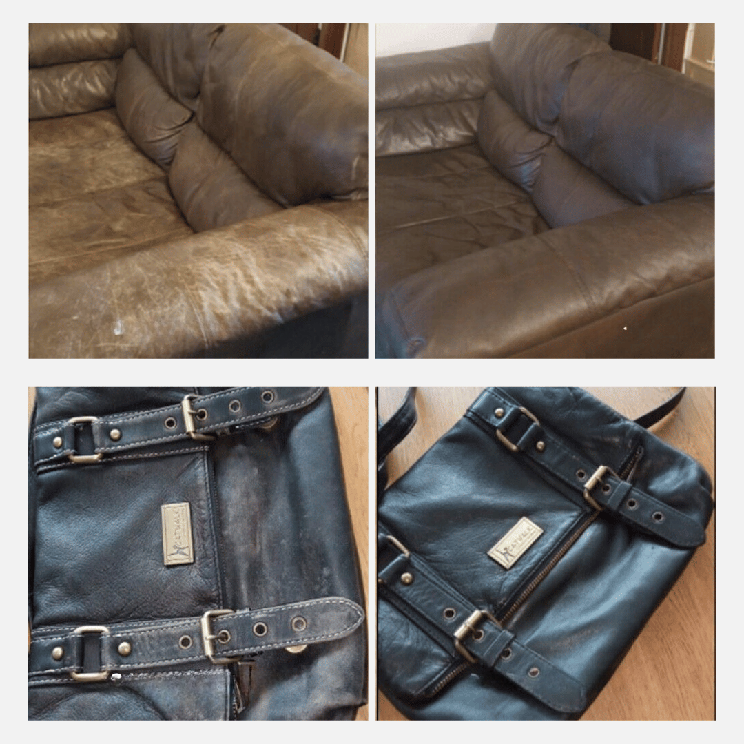 LeatherGlow™ | Baume de Réparation pour Cuir et Meubles + Brosse Applicatrice