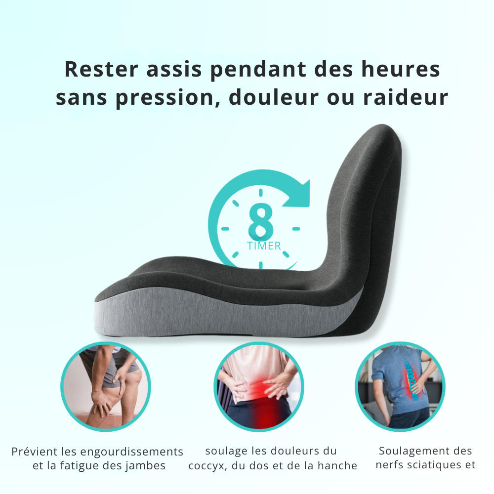 SiègeRoyale™ | Asseyez-vous mieux, levez-vous plus facilement – soutien ergonomique là où vous en avez le plus besoin